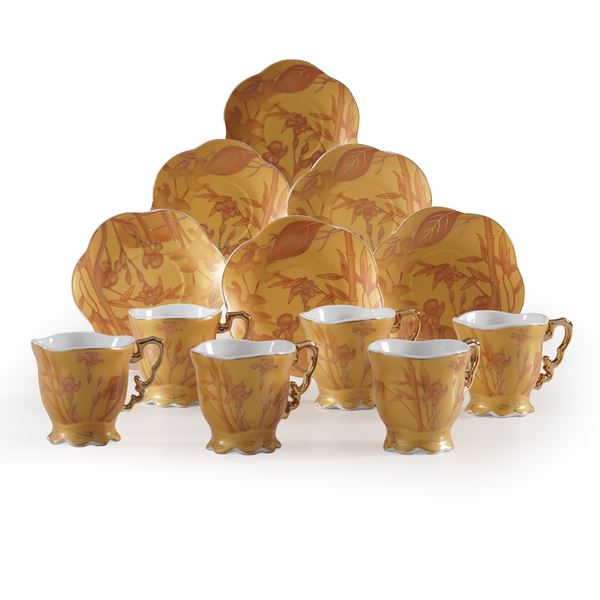 Servizio da tè in ceramica policroma. Yamasen, Giappone