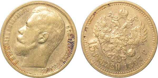 RUSSIA. NICOLA II, 1894-1917. 15 rubli 1897.