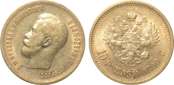 RUSSIA. NICOLA II, 1894-1917. 10 rubli 1899.