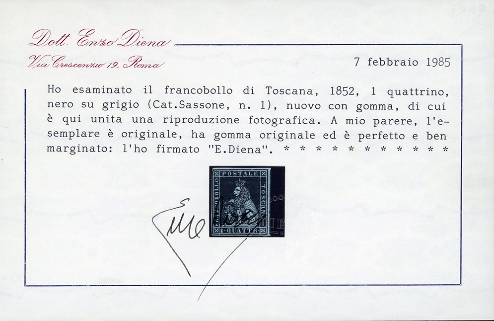 Moneta, 1 quattrino nero su grigio del 1851