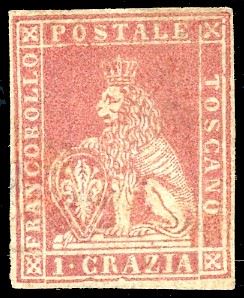 1857 - 1 crazia carminio, II emissione (12), gomma originale, ben marginato, piccola riparazione a sinistra. Molto fresco, comunque raro. Cert. Ferrario.