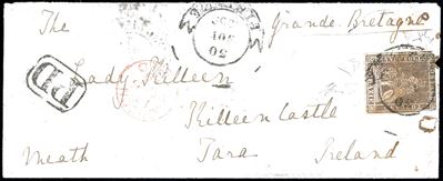 1859, Lettera affrancata con francobollo '9 crazie bruno lillaceo', isolata su busta da Firenze p...