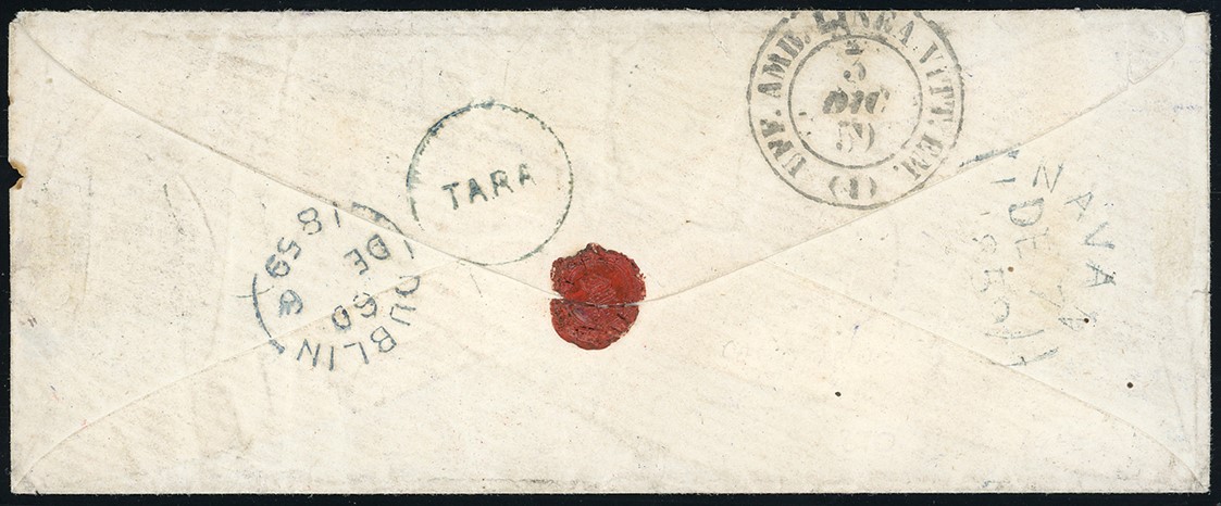 1859, Lettera affrancata con francobollo '9 crazie bruno lillaceo', isolata su busta da Firenze p...