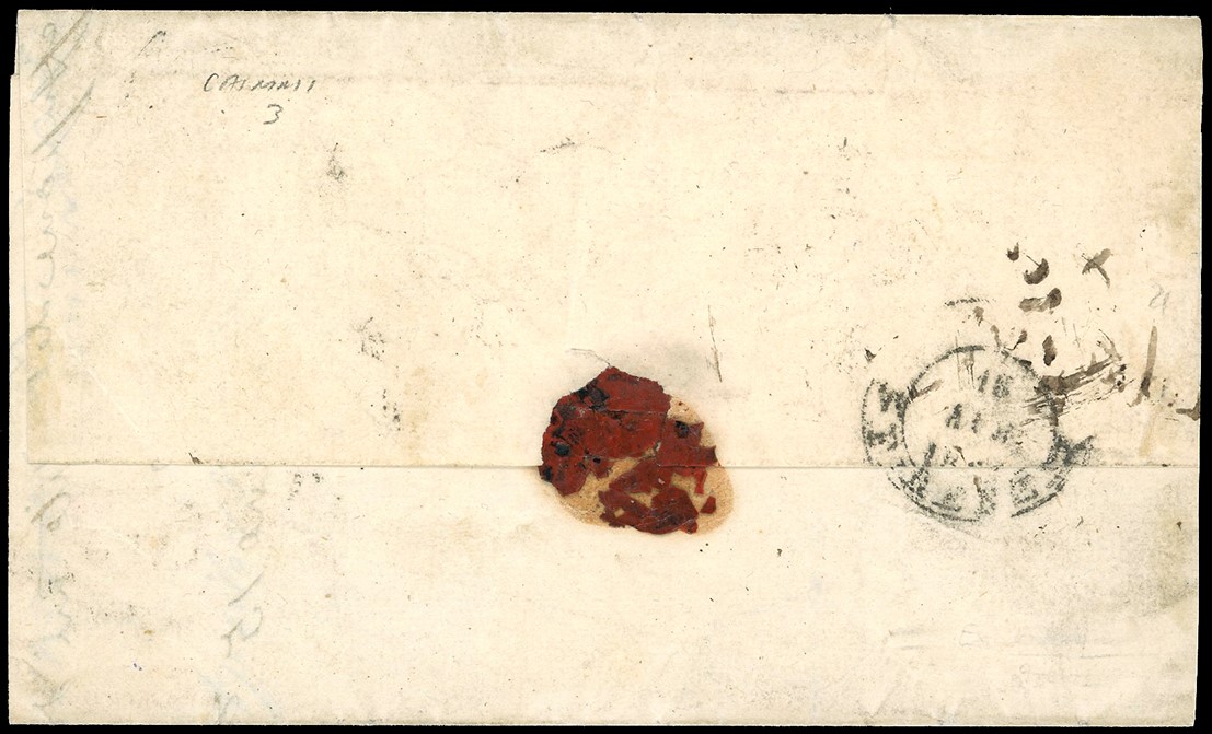 1860 - 10 cent. bruno, isolato su lettera di doppio porto, Firenze