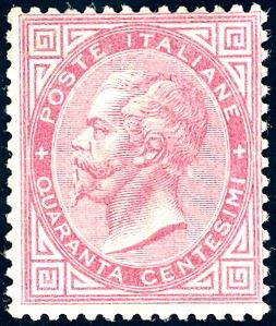 1863 - 40 cent. De La Rue, tiratura di Londra (L20), nuovo, gomma originale integra, perfetto e freschissimo. Cert. Oro Raybaudi e Ferrario.