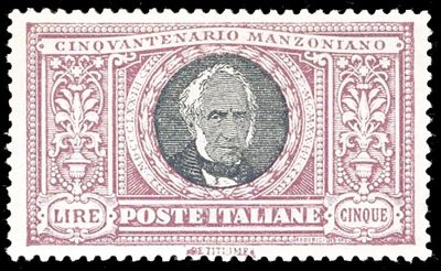 Manzoni, 5 lire 1923 (156), gomma originale integra