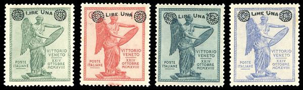 1924 - Vittoria soprastampati, serie completa (158/161), nuovi, gomma originale integra, perfetti. Rari così centrati. Ferrario.