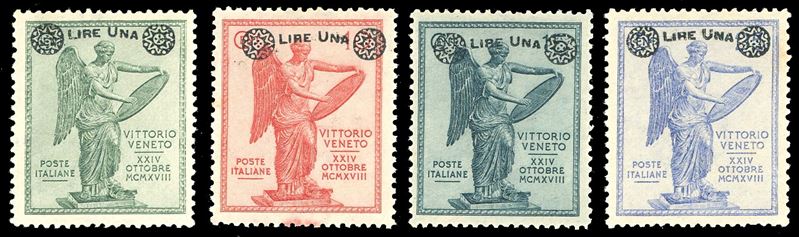 1924 - Vittoria soprastampati, serie completa (158/161), nuovi, gomma originale integra, perfetti. Rari così centrati. Ferrario.  - Auction Philately - Cambi Casa d'Aste