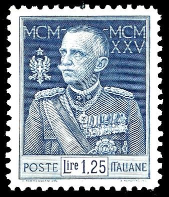 1926 - 1,25 lire Giubileo, dent. 11 (191), ottima centratura, gomma originale integra, perfetto. Ferrario.