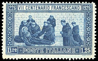 Francesco, Francobollo 1,25 lire del 1926, dentellatura 13 1/2, gomma originale integri