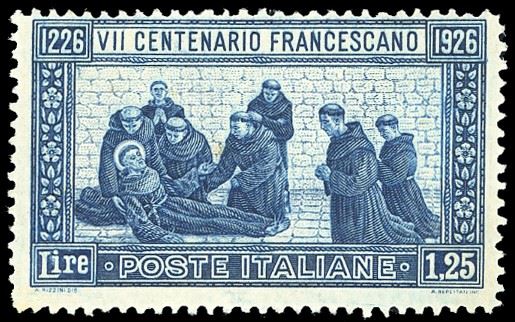 1926 - 1,25 lire S.Francesco, dent. 13 1/2 (196), nuovo, gomma originale integra, perfetto. Molto fresco, cert. A.Diena.