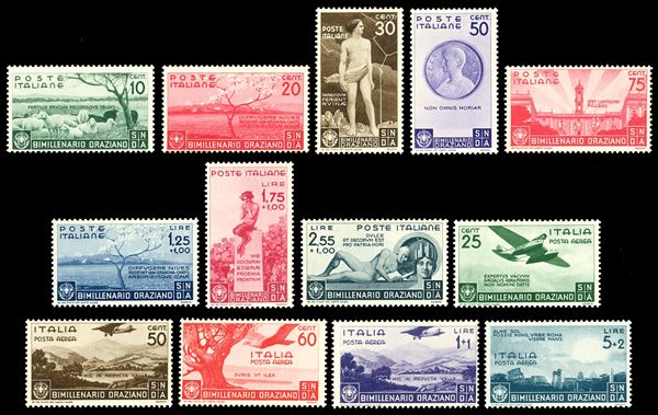 1936 - Orazio, serie completa (398/405+A), gomma originale integra, perfetti, ottima qualità.