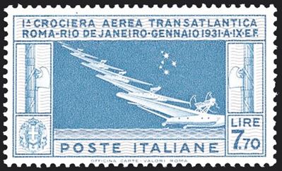 Crociera Balbo, 7,70 lire (1930), gomma originale integra