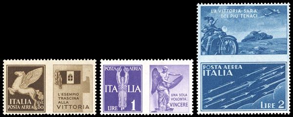 1942 - Non emessi, serie completa (12A/12C), nuovi, gomma originale integra, perfetti. Cert. Ferrario.