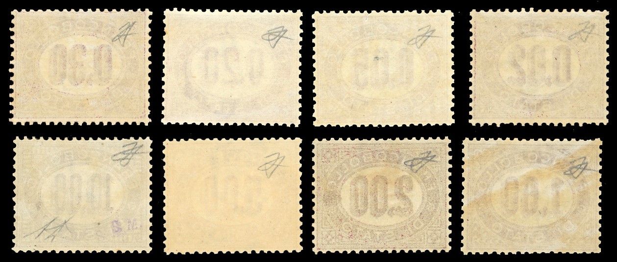 Ferrario, Serie completa di francobolli del 1875 (1/8)