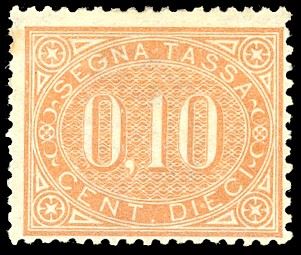 1869 - 10 cent. bruno arancio (2), nuovo, gomma originale, perfetto, discreta centratura. Generalmente sempre mal centrato. G.Oliva, A.Diena, cert. Enzo Diena.