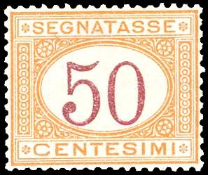 1870 - 50 cent. ocra e carminio (9), ottima centratura, nuovo, gomma originale integra, perfetto. Molto bello e raro di questa qualità. Cert. Diena, Caffaz, Ferrario.