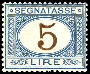 1874 - 5 lire azzurro e bruno (13), buona centratura, nuovo, gomma originale integra, perfetto. Molto fresco. Ferrario, cert. Manzoni.