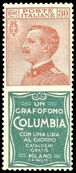 1924 - 30 cent. Columbia (9), nuovo, gomma originale integra, perfetto e ben centrato. Ferrario.