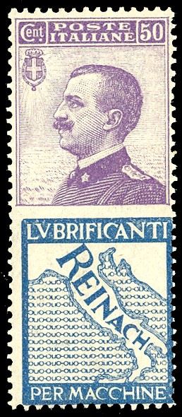 1924 - 50 cent. Reinach (14), buona centratura, nuovo, gomma originale integra, perfetto. A.Diena (cat.Sassone € 1.500/3.000).  - Asta Filatelia - Cambi Casa d'Aste