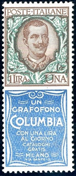 1924 - 1 lira Columbia (19), nuovo, gomma originale integra, perfetto e ben centrato. Molto bello. Cert. Colla.