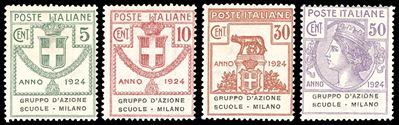 Ferrario, Gruppo d'Azione Scuole-Milano 1924 - Serie completa (38/41), francobolli nuovi