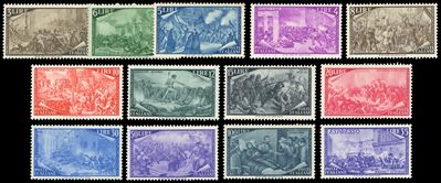 Risorgimento, serie completa (1948, 580/591+E), gomma originale integra, Ferrario per alti valori