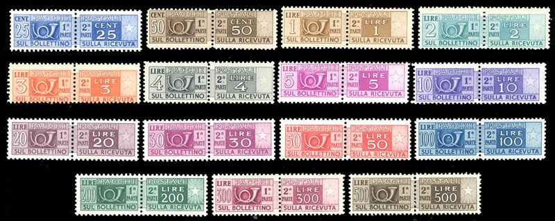 1946/51 - Filigrana ruota, serie completa (66/80), nuovi, gomma originale integra, perfetti. Cert. Oliva (1986) per il 300 lire e Ferrario.  - Auction Philately - Cambi Casa d'Aste