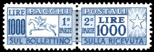 1954 - 1.000 lire Cavallino, filigrana ruota, dent. lineare (81/I), ben centrato, nuovo, gomma originale integra, perfetto. Cert. Sorani.
