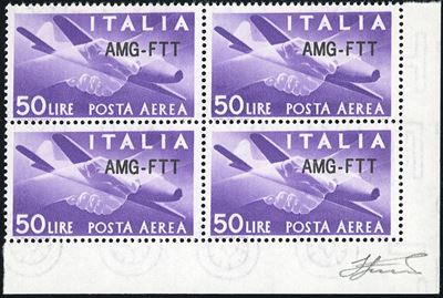 Posta Aerea, 50 Lire, Nuovo Tipo di Soprastampa, 1954