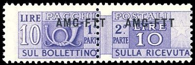 Mondolfo, PACCHI POSTALI 1949 - 10 lire, soprastampa modificata (18A), nuovo