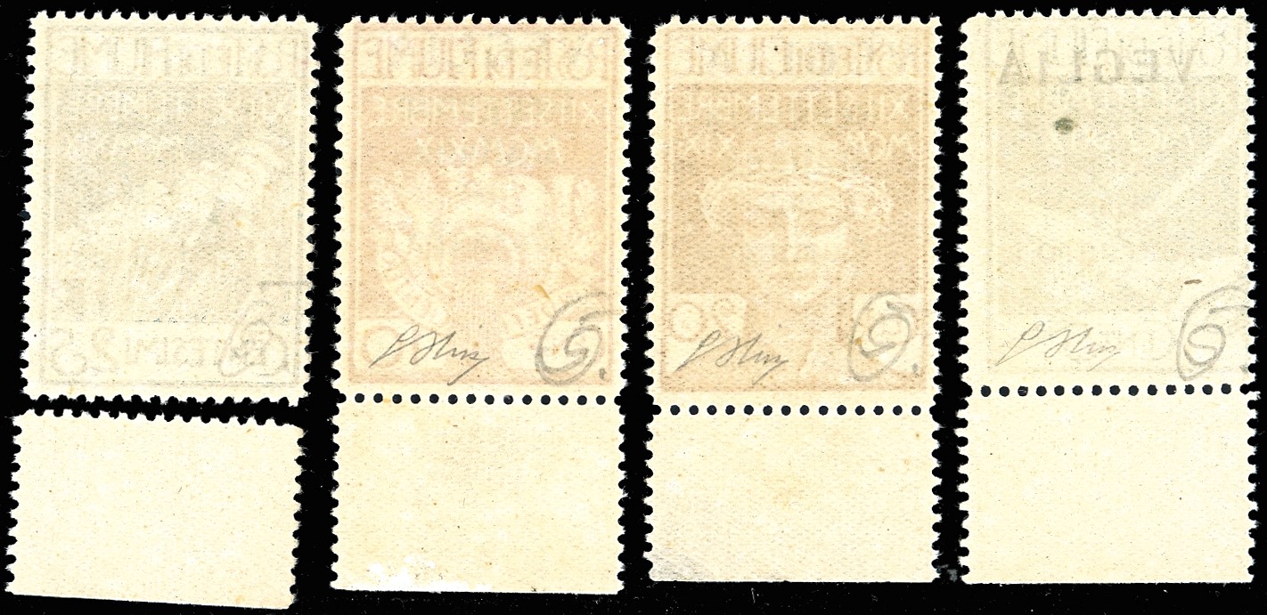 G. Oliva, VEGLIA 1920 - Soprastampati in caratteri grandi, serie completa (1/4), gomma originale ...