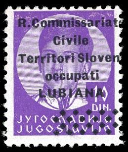 LUBIANA 1941 - 10 d. di soprastampa di tipo "b" (33B), nuovo, gomma originale integra, perfetto. Molto fresco e raro. Cert. Caffaz e Ferrario.