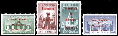 MONTENEGRO, 1942 - Serie completa di francobolli Legionari, soprastampati in rosso (28/31), nuovi