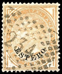 EMISSIONI GENERALI 1874 - 10 cent. De La Rue, angolo superiore sinistro non modificato (4d), usato, perfetto. Raro. Em. ed E.Diena, cert. Ferrario.  - Auction Philately - Cambi Casa d'Aste