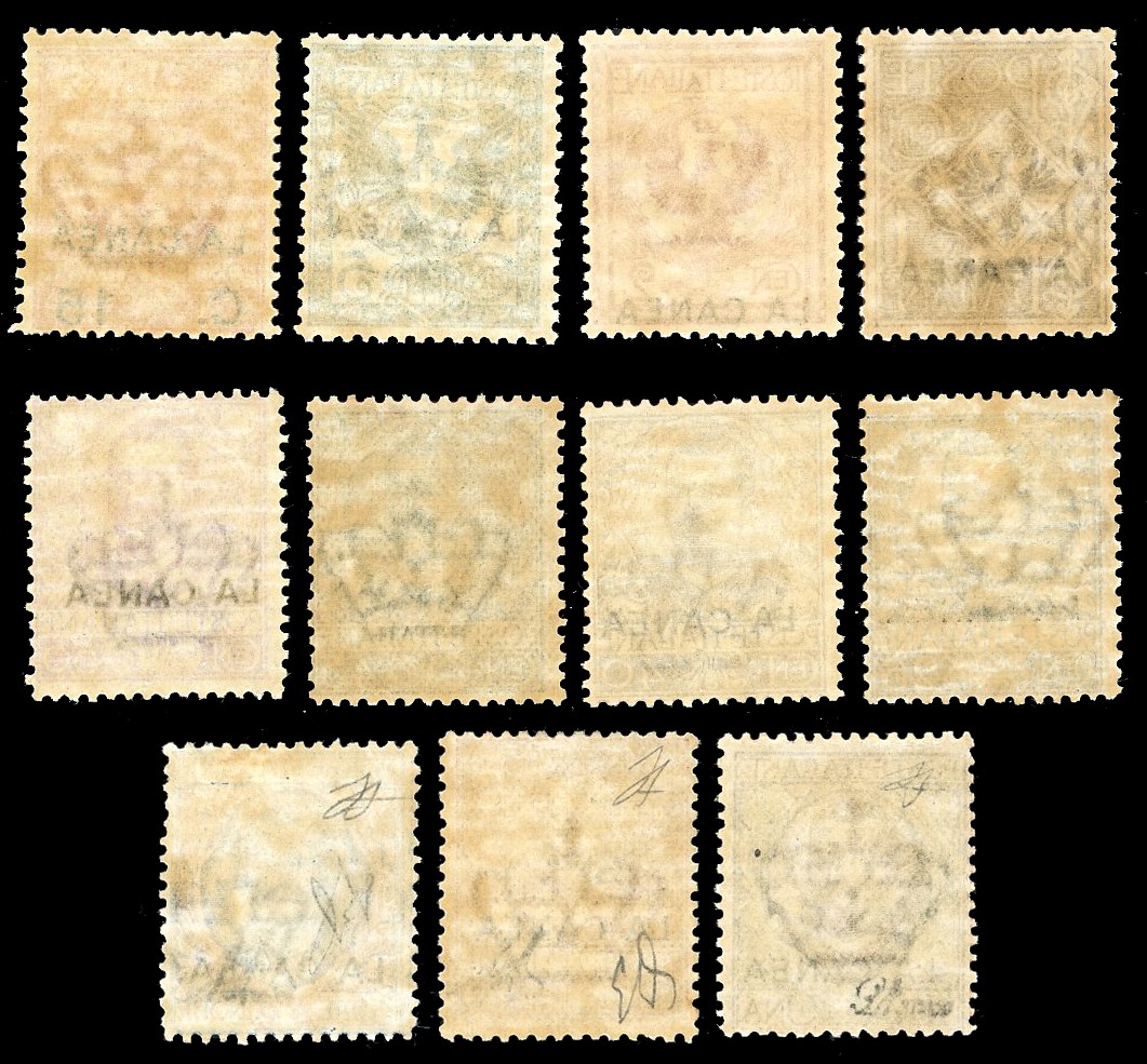 LA CANEA, Soprastampati, serie completa (3/13), gomma originale integra, 1905