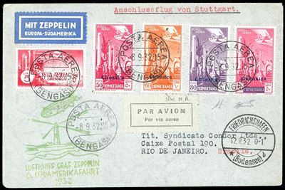 Francobolli italiani, Poste Aeree 1932 - serie soprastampata in azzurro e 5 lire Soggetti African...