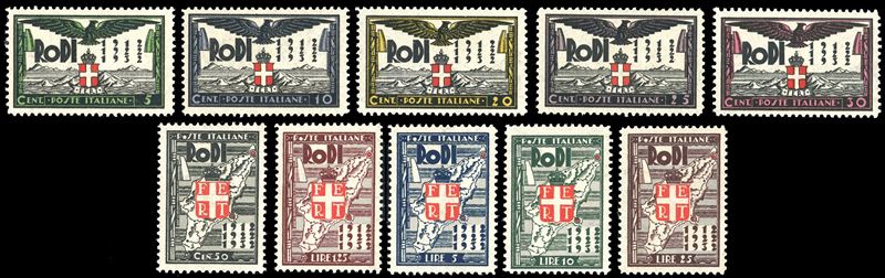 1932 - Ventennale Occupazione, serie completa (65/74), nuovi, gomma originale integra, perfetti. Alti valori Ferrario.  - Asta Filatelia - Cambi Casa d'Aste