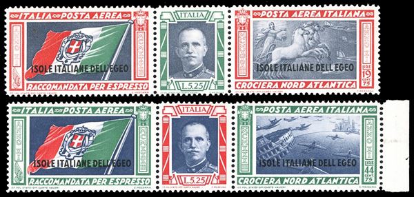 POSTA AEREA 1933 - Trittici, serie completa (28/29), nuovi, gomma originale integra, perfetti. Ottima qualità. Ferrario.