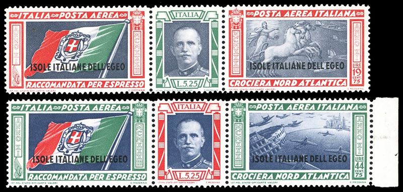 POSTA AEREA 1933 - Trittici, serie completa (28/29), nuovi, gomma originale integra, perfetti. Ottima qualità. Ferrario.  - Asta Filatelia - Cambi Casa d'Aste