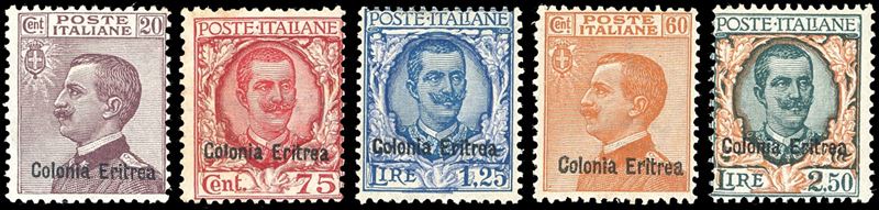 1928/29 - Soprastampati, serie completa (123/127), nuovi, gomma originale integra, perfetti. Ferrario.  - Asta Filatelia - Cambi Casa d'Aste
