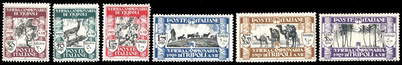 1929 - III Fiera di Tripoli, serie completa (81/86), nuovi, gomma originale integra, perfetti. Ferrario.  - Asta Filatelia - Cambi Casa d'Aste