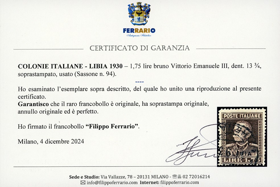 Vittorio Emanuele III, 1,75 lire, dent. 13 3/4, 1930, usato