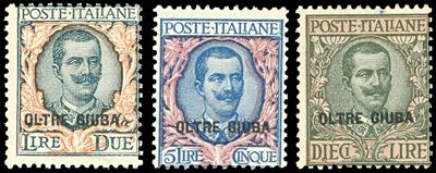 Serie completa di francobolli, 1925 - Prima emissione con soprastampati, gomma originale integra