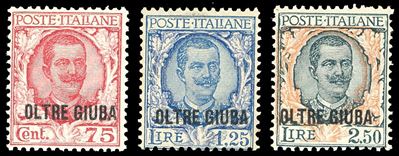 Ferrario, Floreale soprastampati (42/44), gomma originale integra