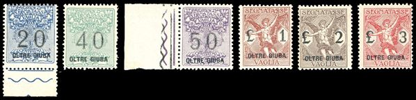SEGNATASSE PER VAGLIA 1925 - Soprastampati, serie completa (1/6), nuovi, gomma originale integra, perfetti. Ferrario.