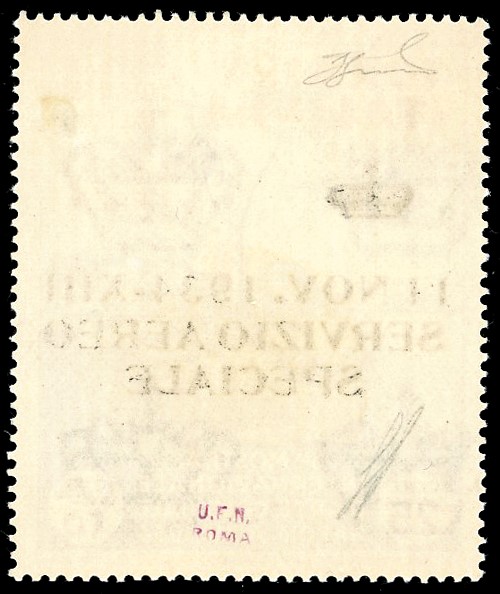 SERVIZIO AEREO 1934, 25 cent. soprastampato, gomma originale integra
