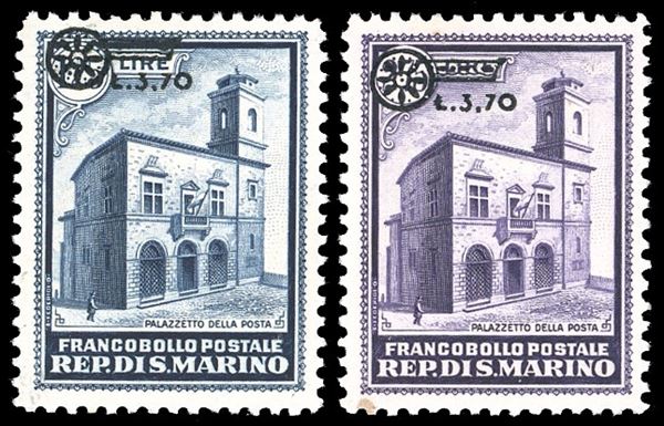 1934 - Palazzetto della Posta soprastampati, serie completa (184/185), gomma originale integra, perfetti. Ferrario, cert. Savarese Oliva.
