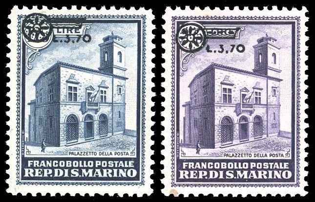 1934 - Palazzetto della Posta soprastampati, serie completa (184/185), gomma originale integra, perfetti. Ferrario, cert. Savarese Oliva.  - Asta Filatelia - Cambi Casa d'Aste