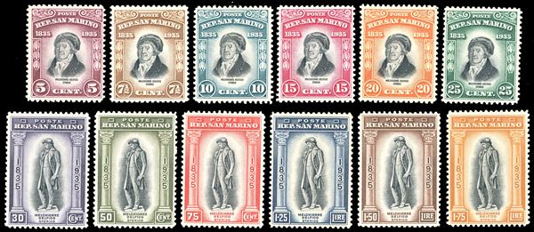 1935 - Delfico, serie completa (193/204), nuovi, gomma originale integra, perfetti. Ottima qualità.